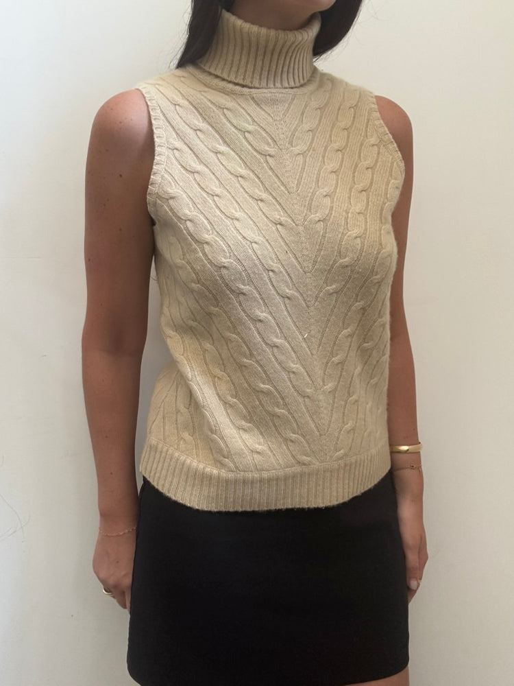 Ralph Lauren Black Label Cashmere Sleeveless Sweater Size Large