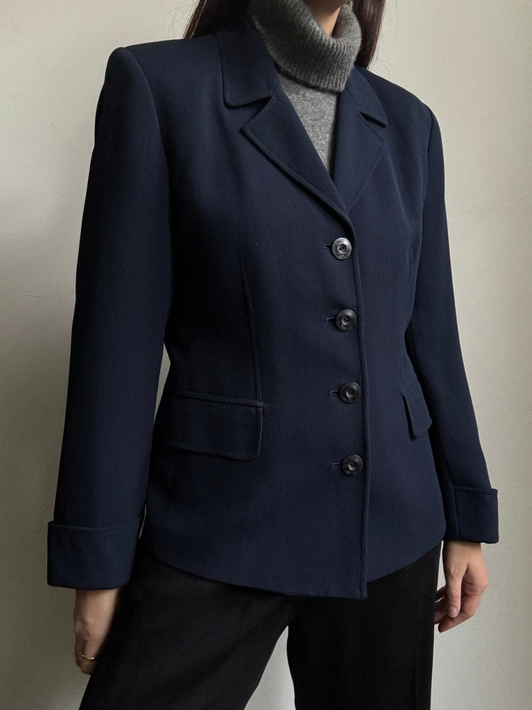 Vintage Structured Navy Blazer Size Small