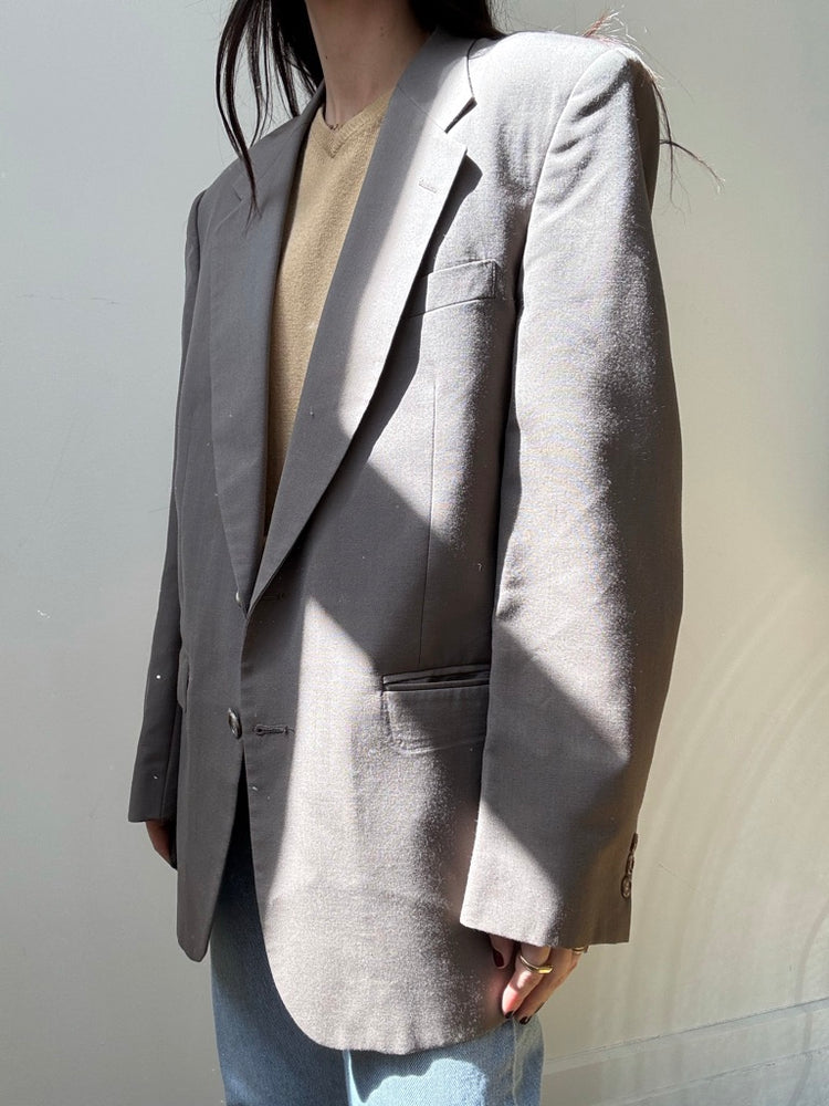 Vintage Men's Beige Wool Cashmere Blazer Size M