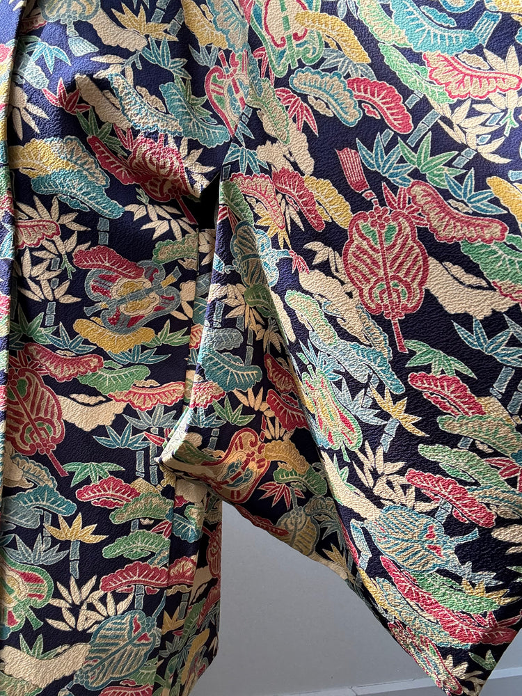 Vintage Silk Kimono One Size in Multicolor