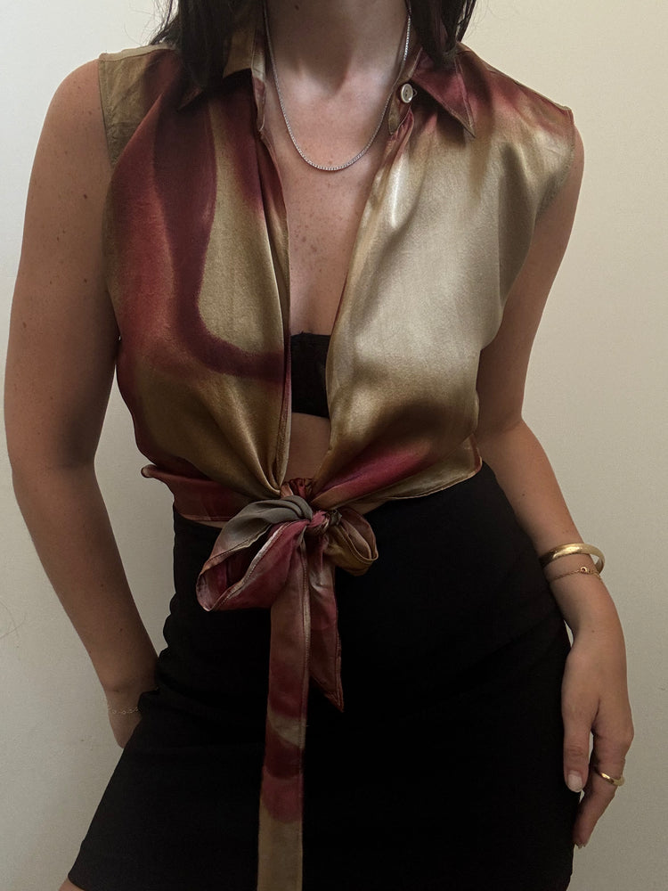 Vintage MaxMara Silk Sleeveless Blouse Size Small