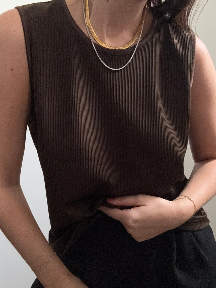 Vintage Brown Tank Top in Size L