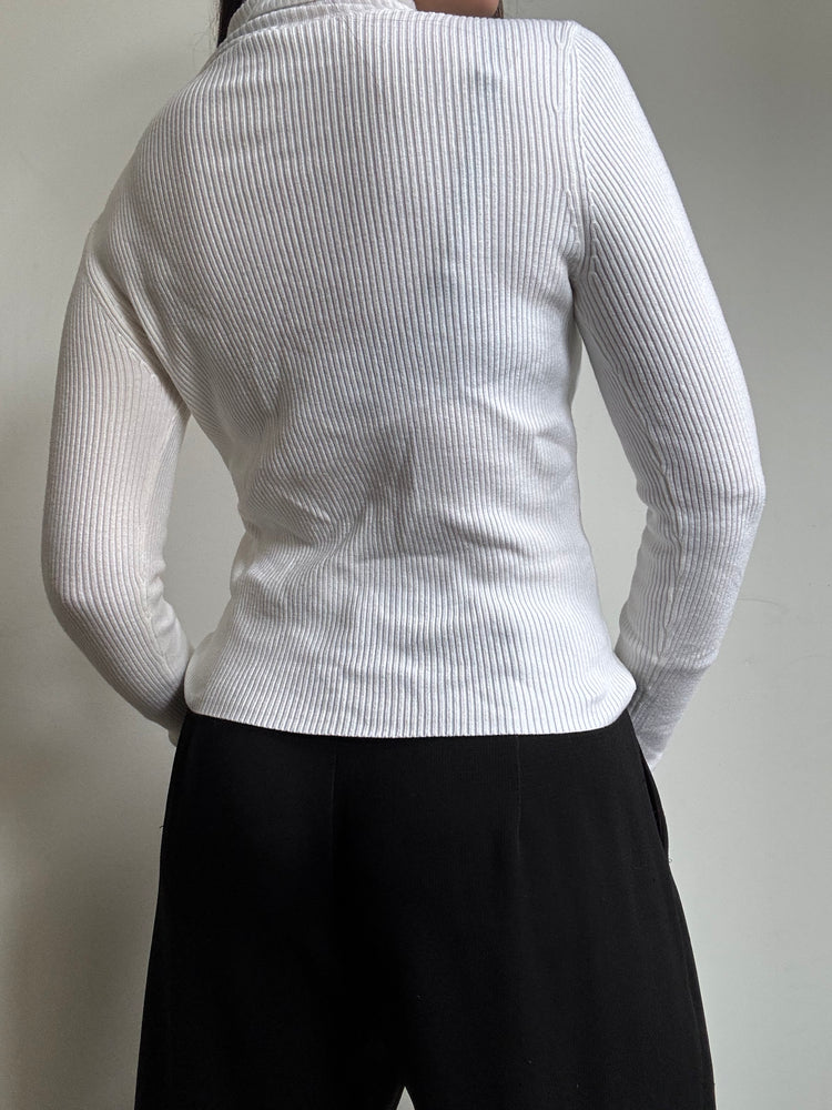 Vintage Polo Ralph Lauren White Turtle Neck Sweater Size Small