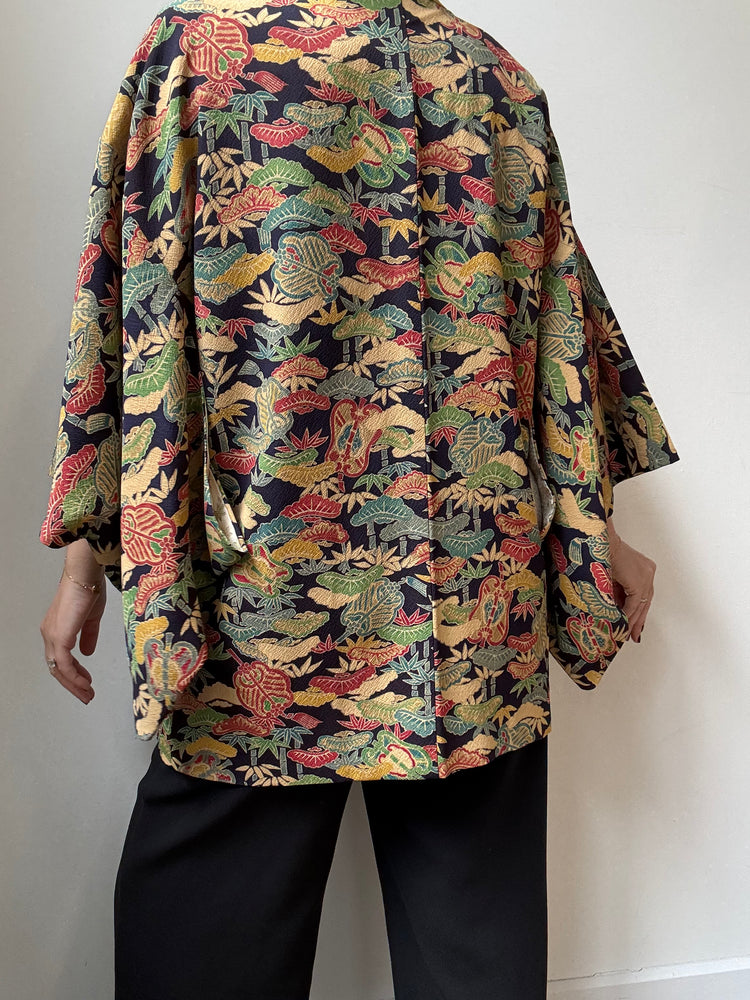 Vintage Silk Kimono One Size in Multicolor