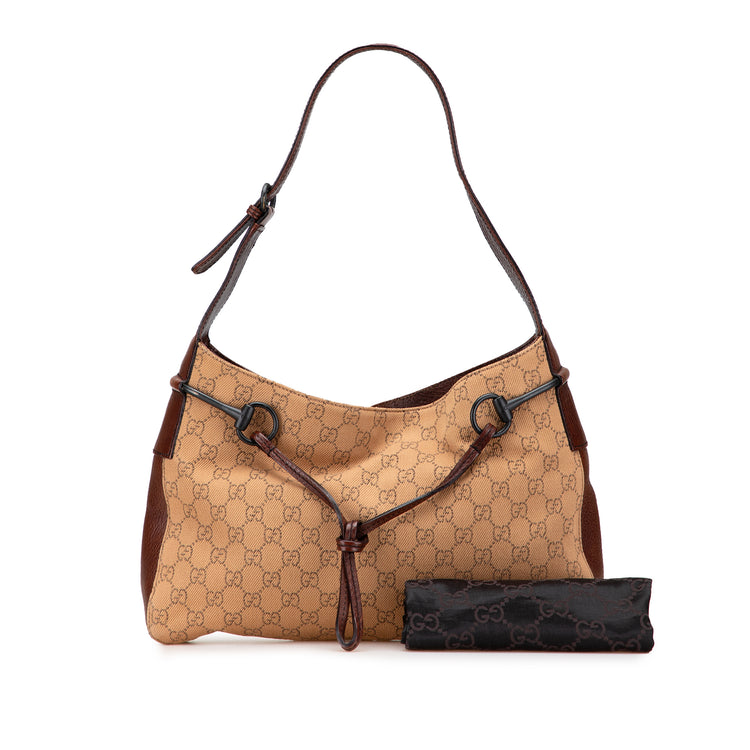 Gucci GG Denim Horsebit Shoulder Bag