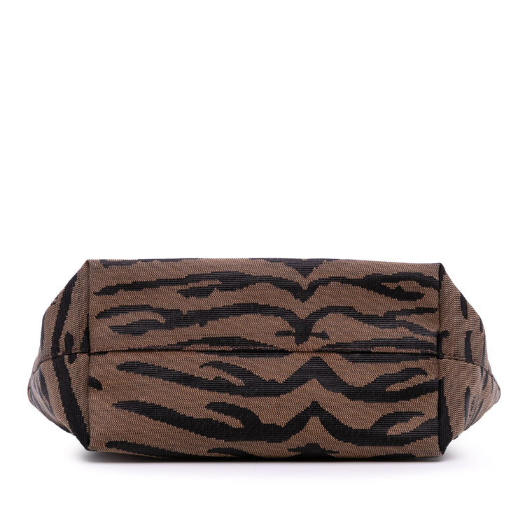 Fendi Zebra Print Canvas Handbag