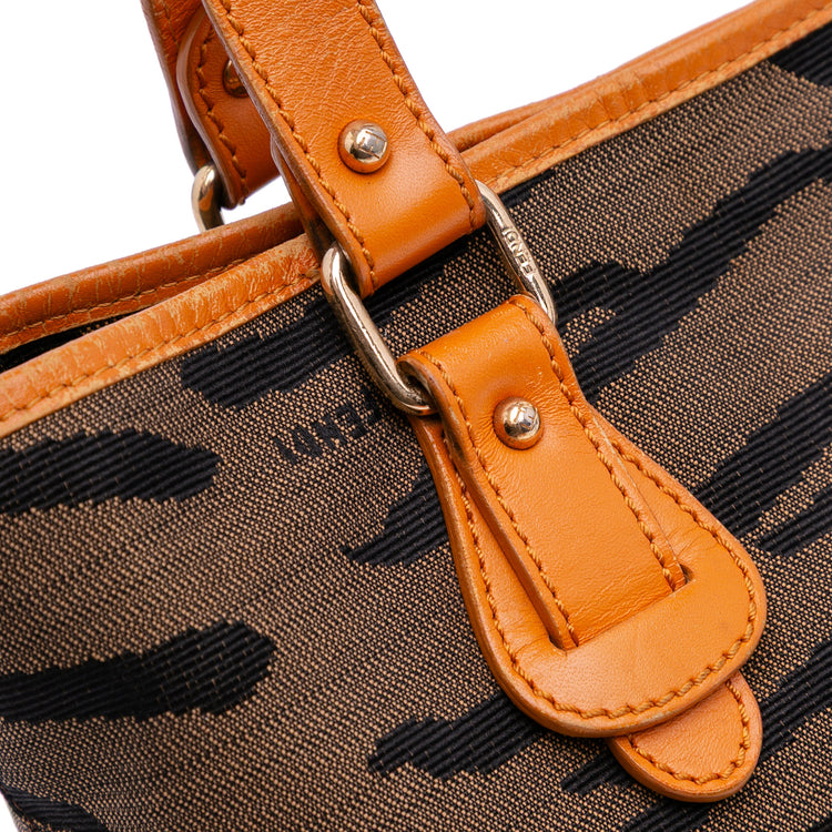 Fendi Zebra Print Canvas Handbag