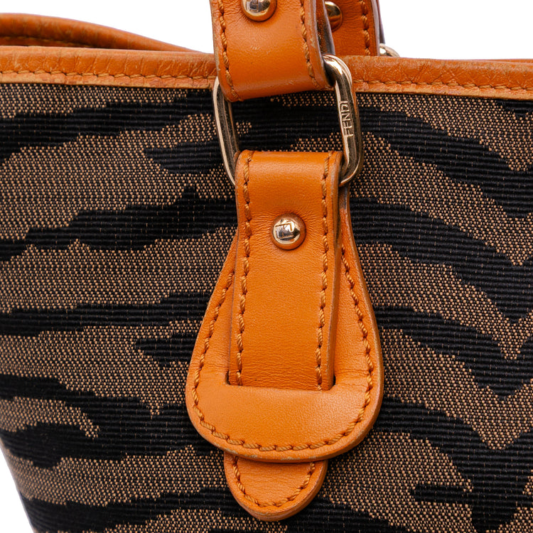 Fendi Zebra Print Canvas Handbag