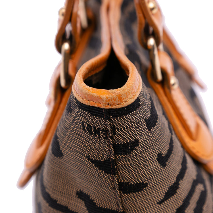 Fendi Zebra Print Canvas Handbag