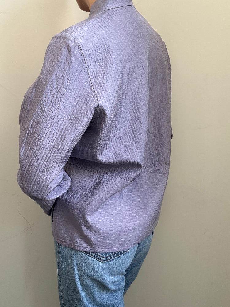 Vintage Dusty Purple Silk Lightweight Evening Jacket Size Medium