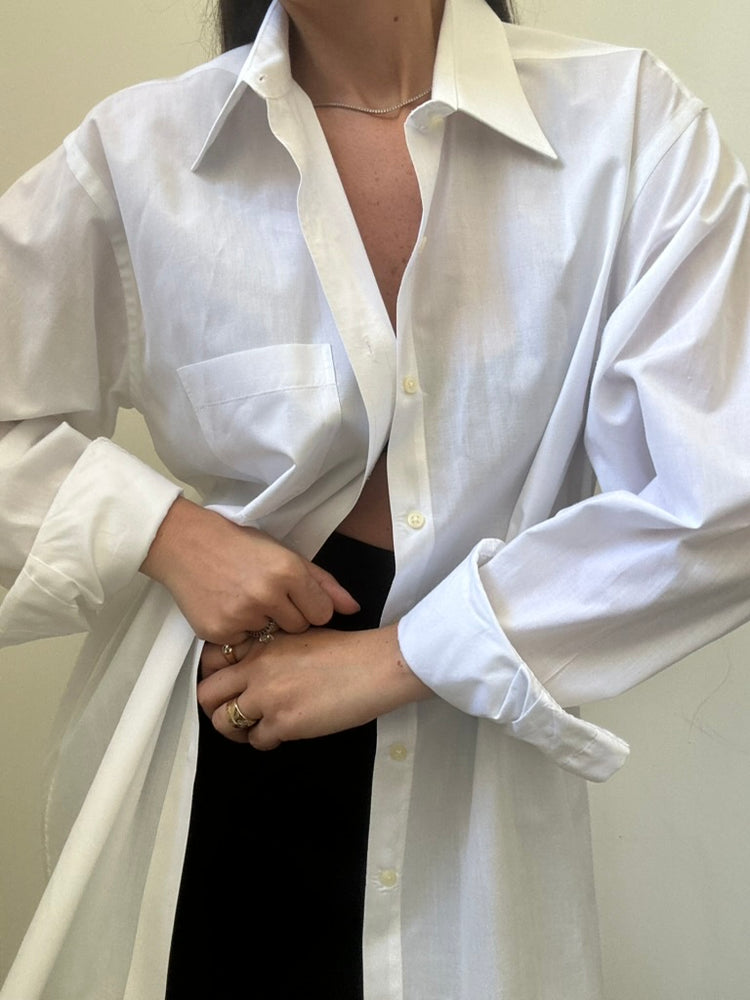 Vintage Cotton Poplin Button Up SIze M-L