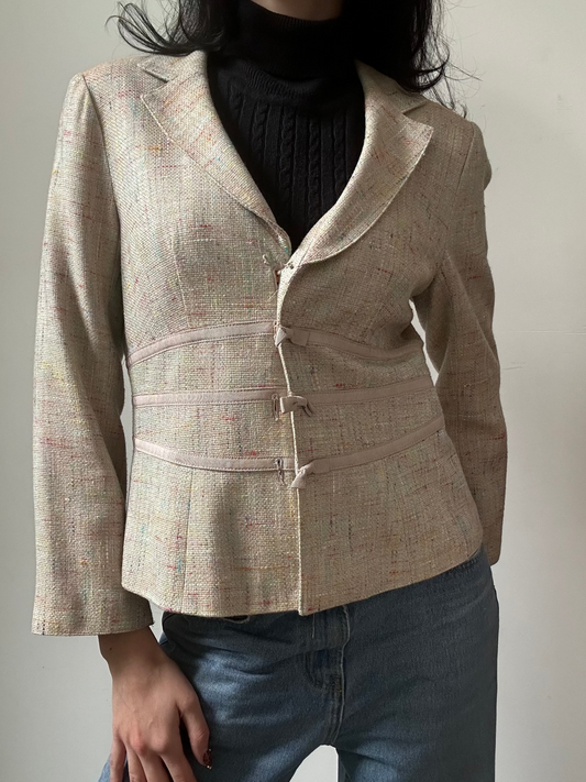 Vintage Nanette Lepore Multicolored Fitted Blazer Size XS