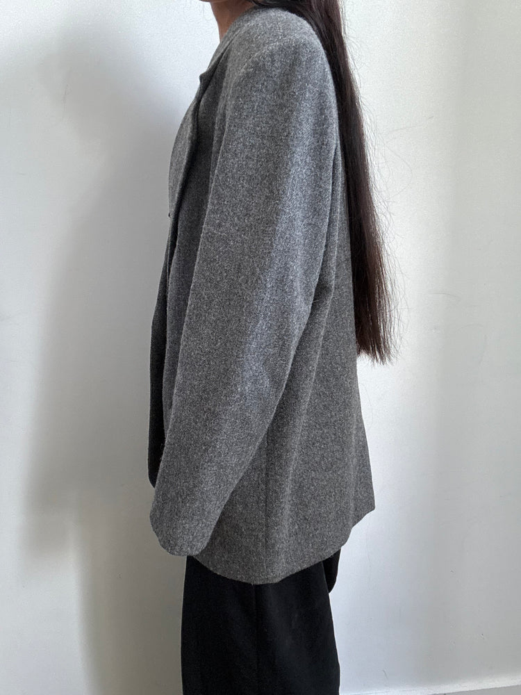 Vintage Gray Wool Blend Blazer Size Medium