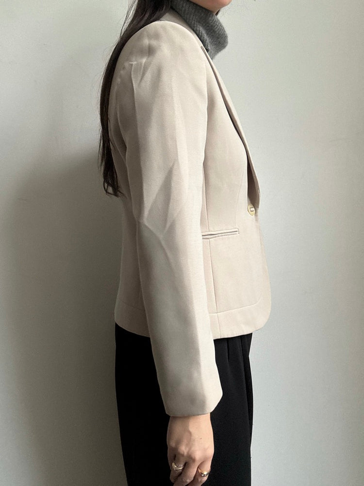 Vintage Beige Fitted Petite Blazer Size 6