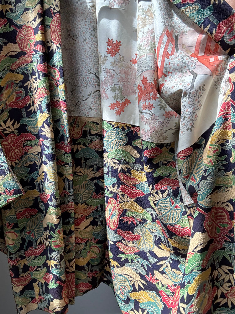 Vintage Silk Kimono One Size in Multicolor