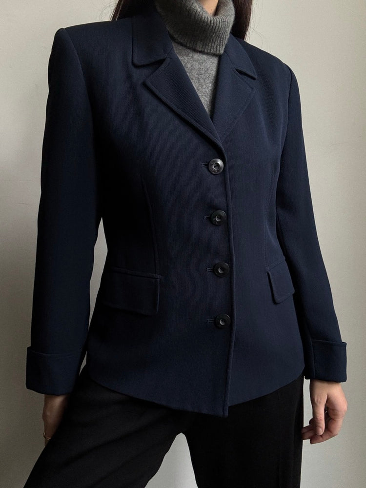 Vintage Structured Navy Blazer Size Small