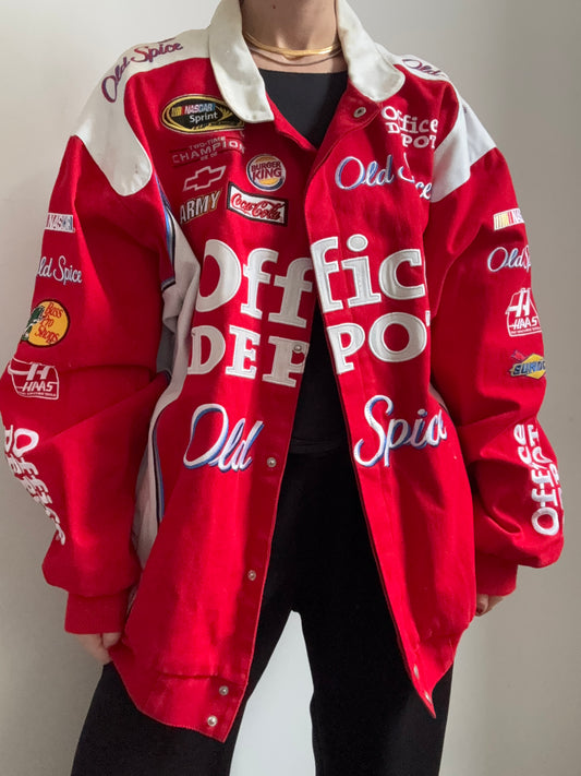 Vintage Red Old Spice Bomber Jacket Size XL