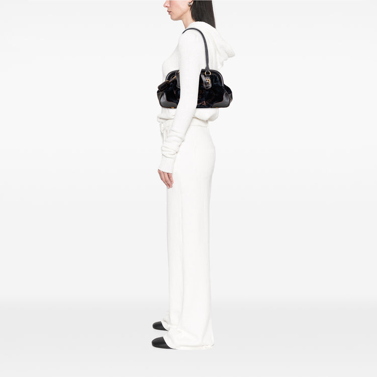 Prada Velvet Logo Frame Shoulder Bag