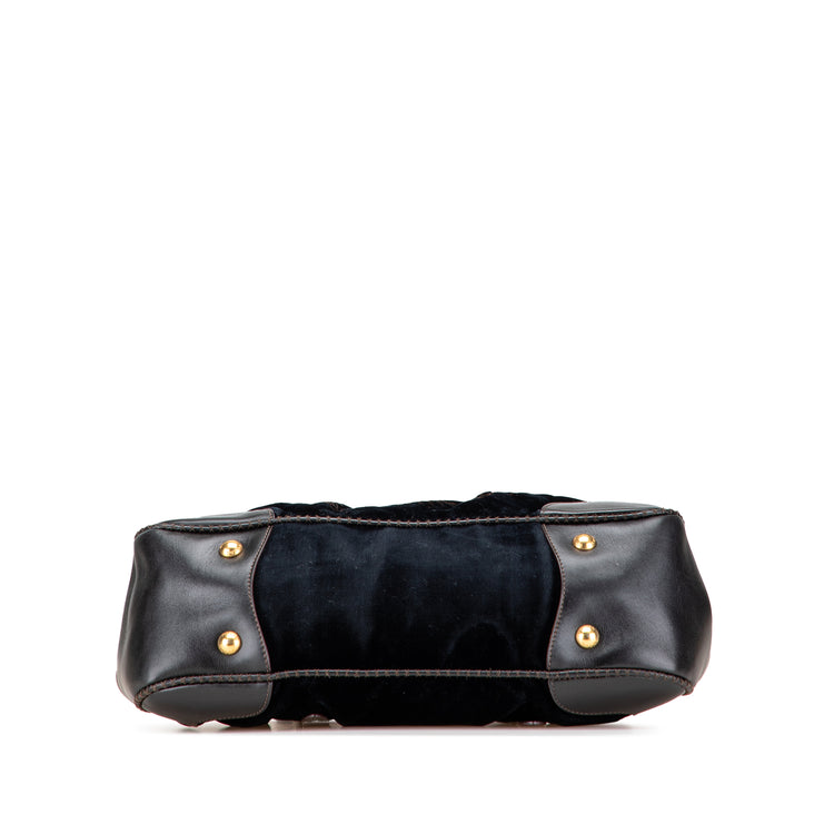 Prada Velvet Logo Frame Shoulder Bag