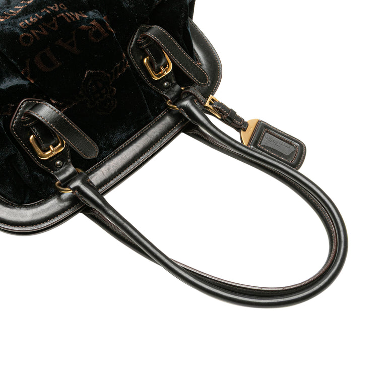 Prada Velvet Logo Frame Shoulder Bag