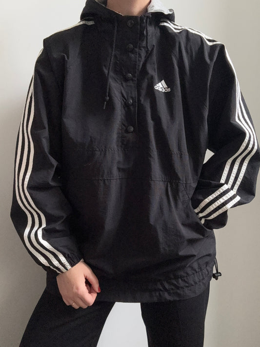 Vintage Black Adidas Windbreaker Size Large