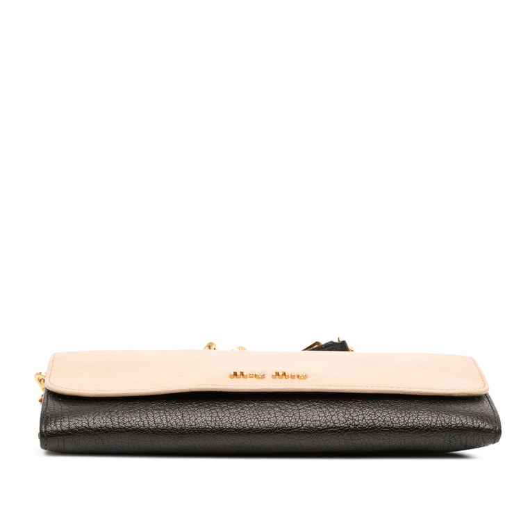 Miu Miu Bicolor Leather Wallet On Chain