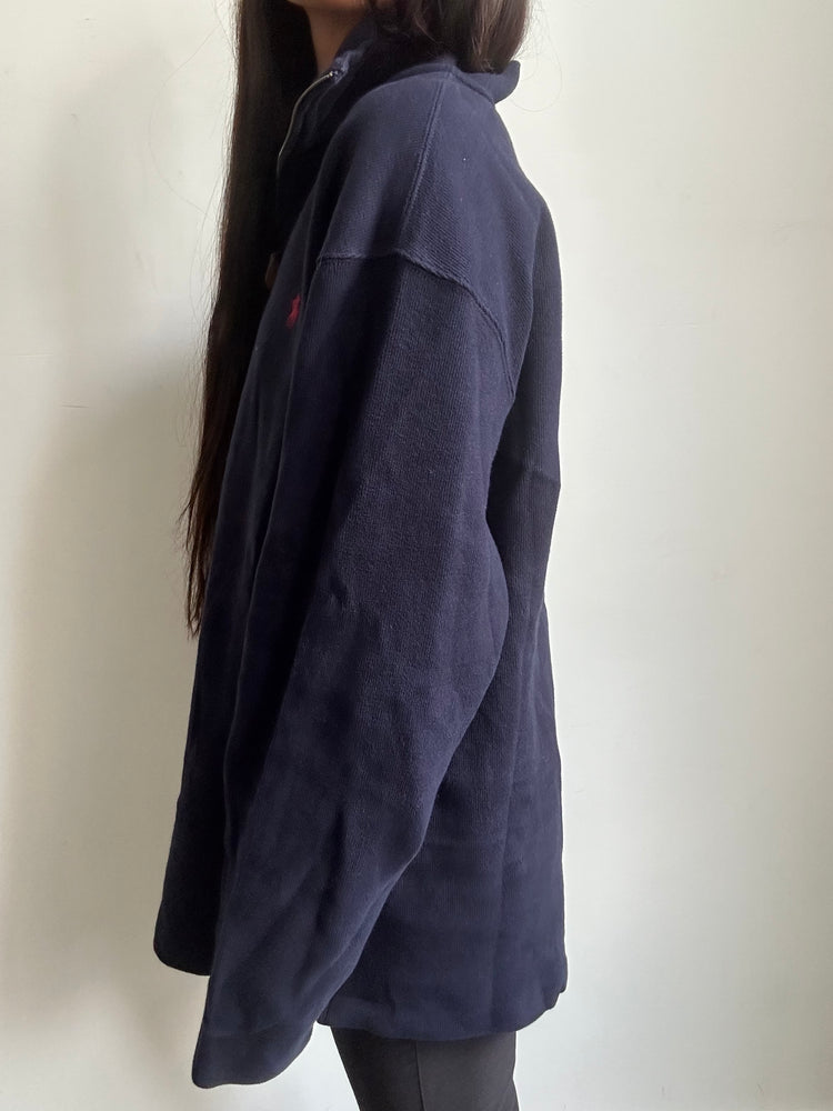 Vintage Polo Ralph Lauren Navy Blue Quarter Zip Size XXL