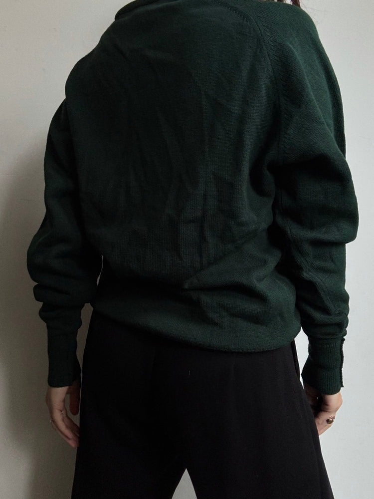 Vintage Slazenger Hunter Green Acrylic V-Neck Sweater Size Medium