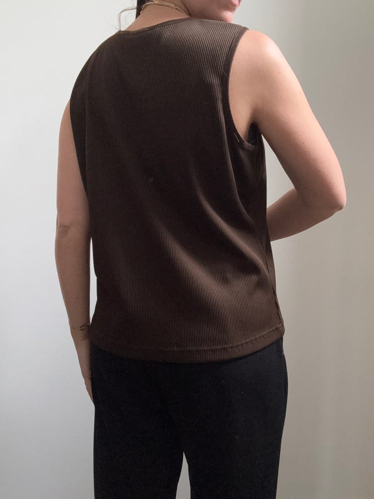 Vintage Brown Tank Top in Size L