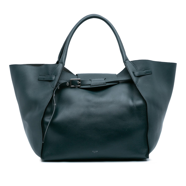 Celine Dark Green Medium Supple Grained Calfskin Tote