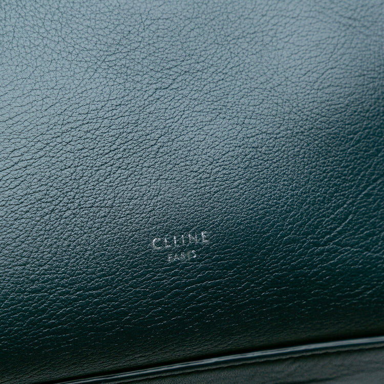 Celine Dark Green Medium Supple Grained Calfskin Tote