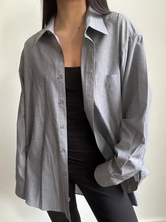 Vintage Pierre Cardin Grey Button Up Size Large