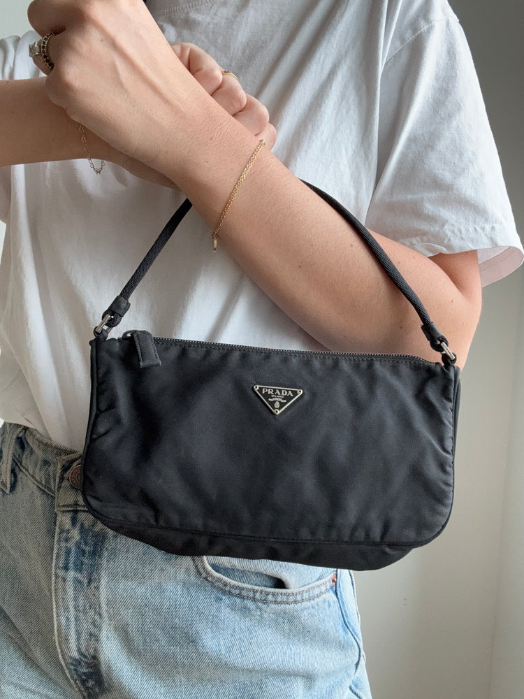 Vintage Prada Black Nylon Tessuto Bag