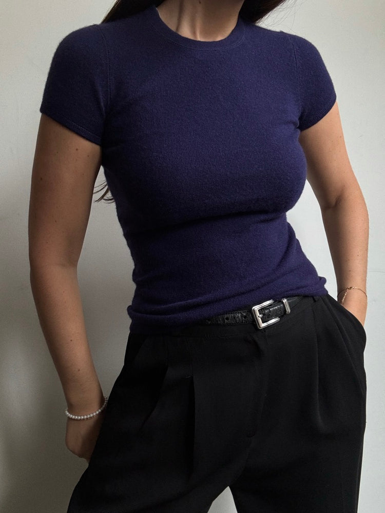 Vintage Indigo Cashmere Knit Top Size X-Small