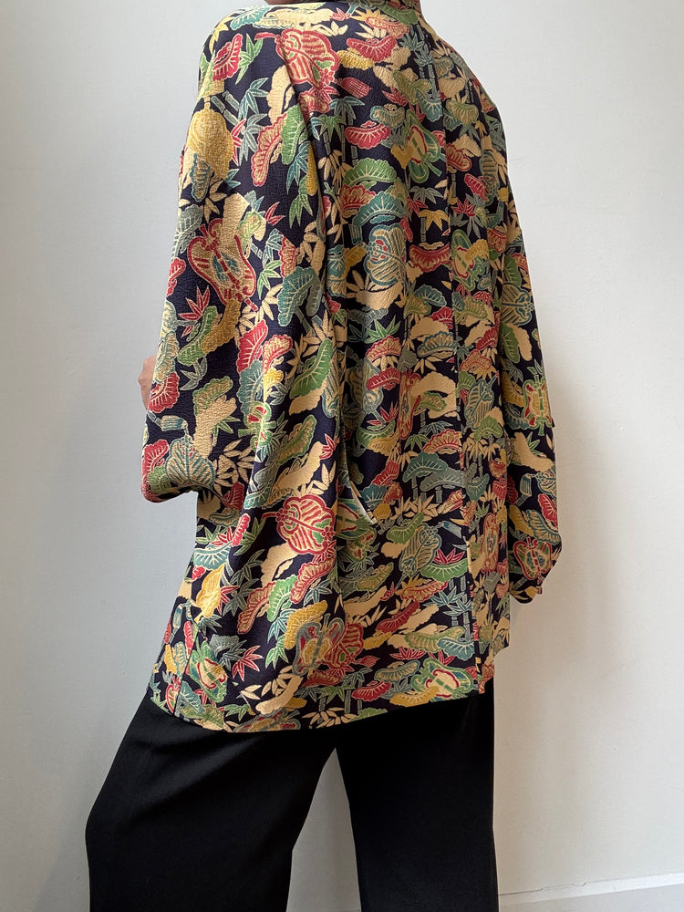 Vintage Silk Kimono One Size in Multicolor