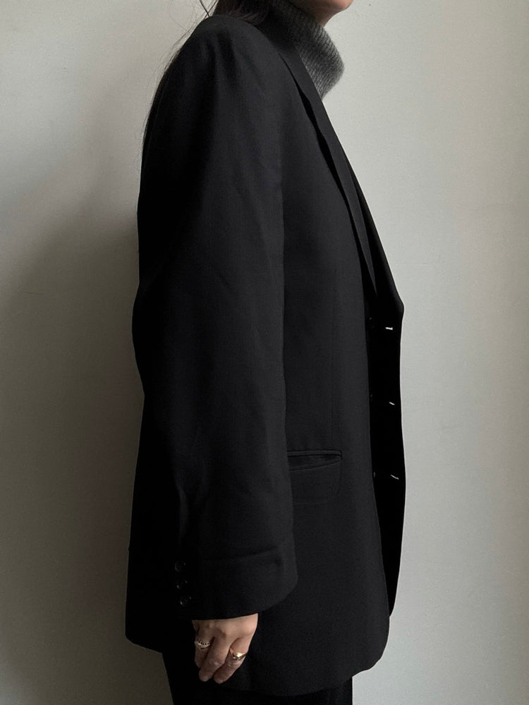 Vintage Classic 80's Black Blazer in Size XL