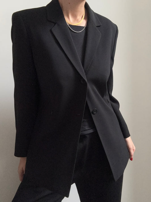Vintage Black Classic Detailed Blazer Size Medium