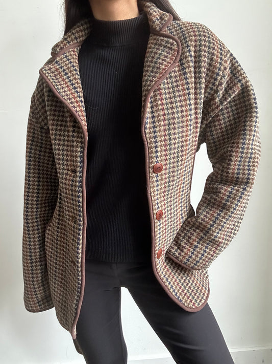 Vintage Woolrich Houndstooth Wrap-Style Jacket Size Small