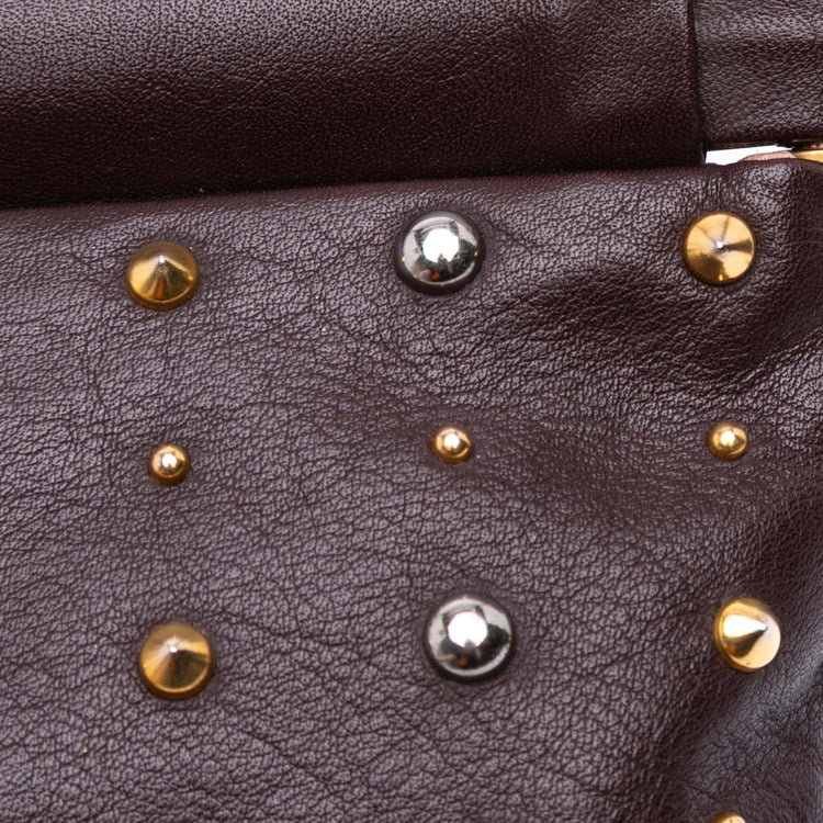 Miu Miu Leather Studded Frame Clutch