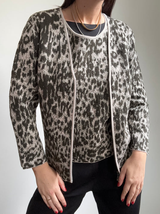 Vintage Grey & Black Cheetah Print Tank Set Size M