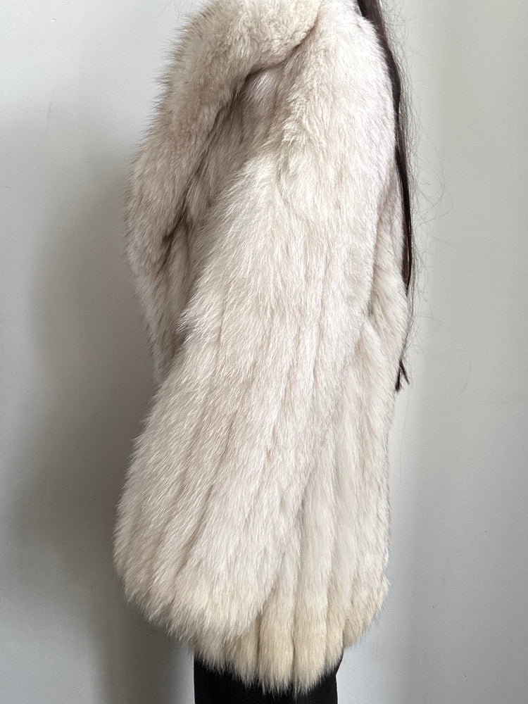 Vintage Silver Fox Fur Coat Size XS