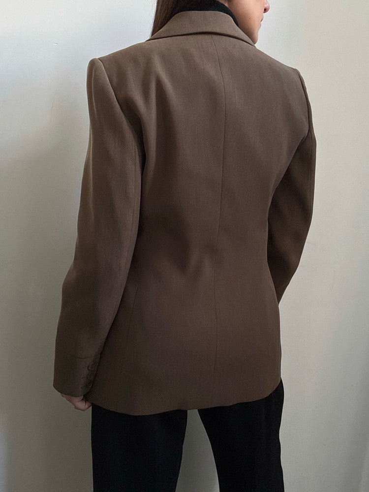 Vintage Fitted Brown Blazer Size Medium