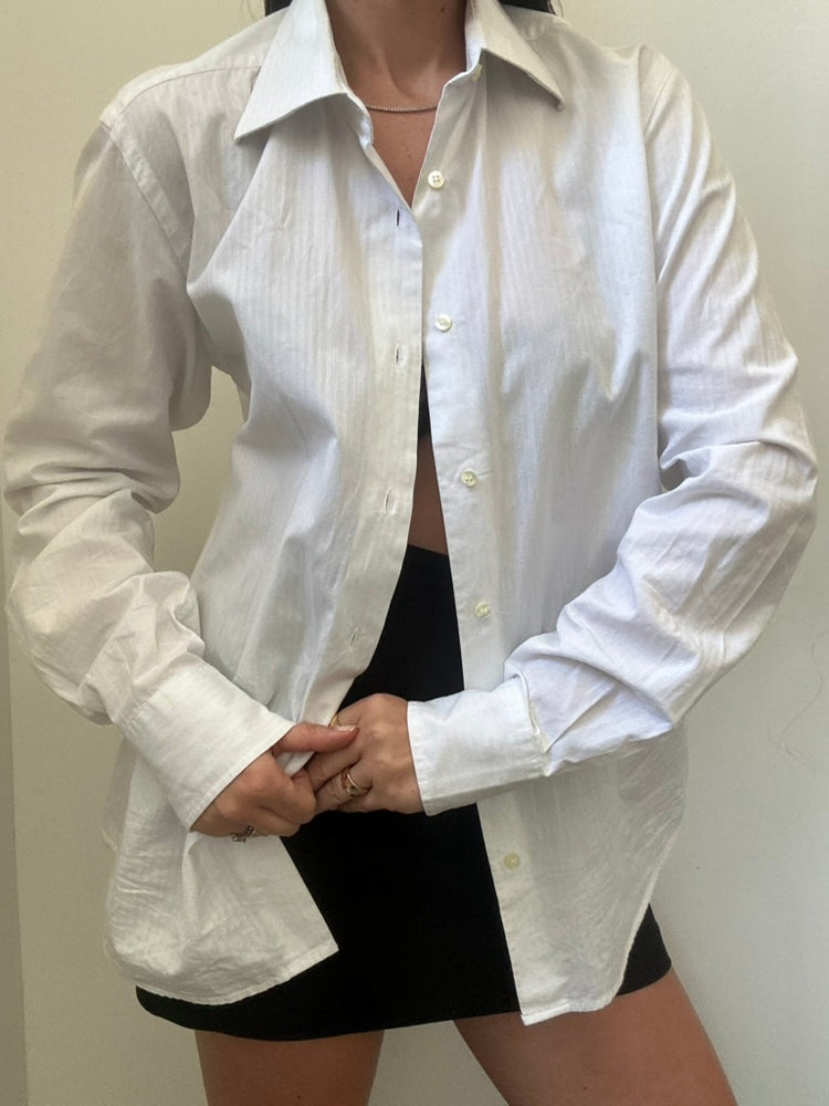 Vintage Cotton Poplin Button Up SIze M-L