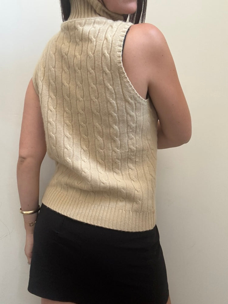 Ralph Lauren Black Label Cashmere Sleeveless Sweater Size Large