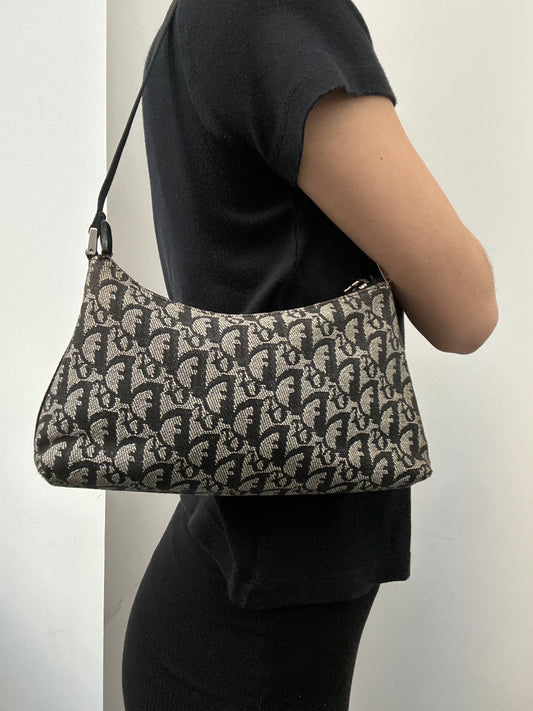 Vintage Dior 2002 Black Diorissimo Shoulder Bag