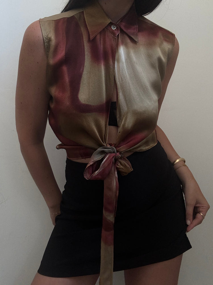 Vintage MaxMara Silk Sleeveless Blouse Size Small