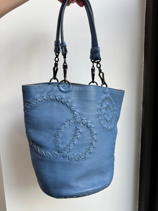 Bottega Veneta Light Blue Intrecciato Bucket Bag