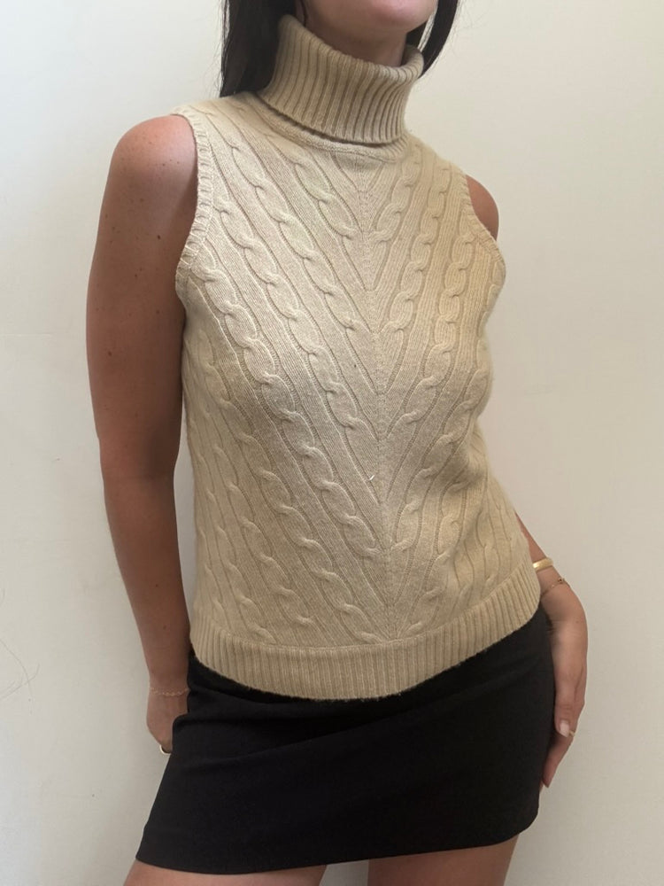 Ralph Lauren Black Label Cashmere Sleeveless Sweater Size Large