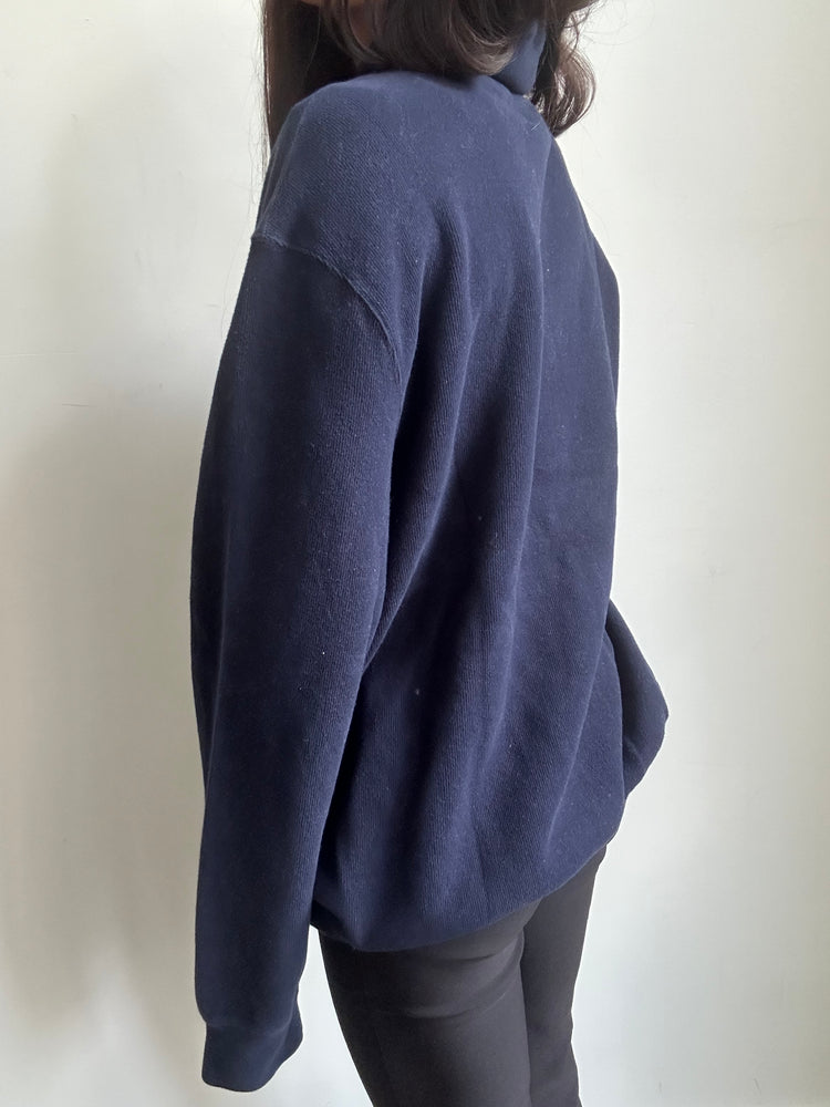 Vintage Polo Ralph Lauren Navy Blue Pullover + Shawl Collar Extra Large