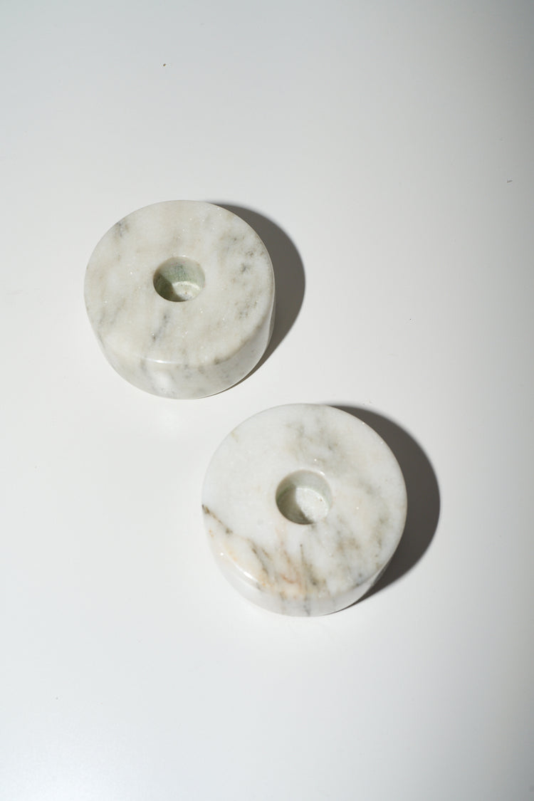 Vintage Marble Candle Stick Holders Set of 2